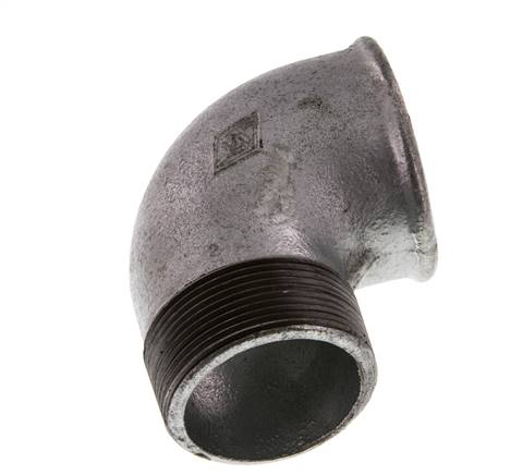 Rp 2'' x R 2'' F/M Codo de 90 grados de hierro fundido galvanizado 25 Bar