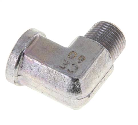 3/8'' NPT x 3/8'' NPT M/F Codo de 90 grados de acero galvanizado 210 Bar - Hidráulico