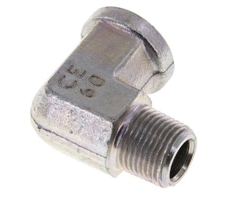 3/8'' NPT x 3/8'' NPT M/F Codo de 90 grados de acero galvanizado 210 Bar - Hidráulico