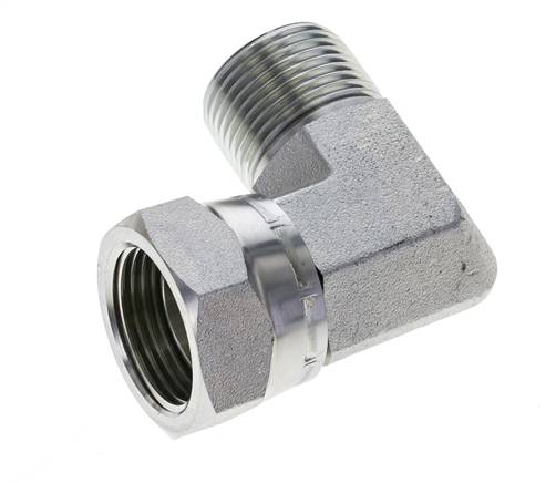 G 1'' M/F Codo de 90 grados de acero galvanizado 150 Bar - Hidráulico