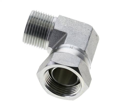 G 1'' M/F Codo de 90 grados de acero galvanizado 150 Bar - Hidráulico