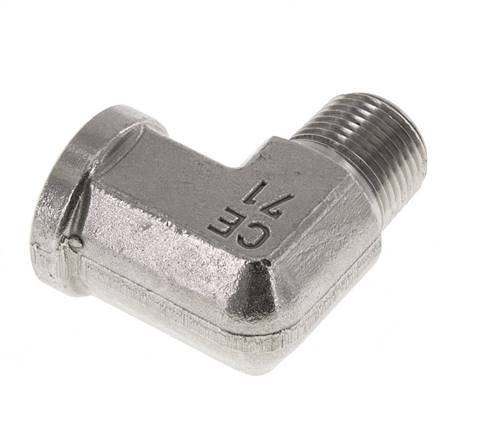 3/8'' NPT x 3/8'' NPT M/F Codo de 90 grados de acero inoxidable 210 Bar - Hidráulico