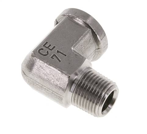 3/8'' NPT x 3/8'' NPT M/F Codo de 90 grados de acero inoxidable 210 Bar - Hidráulico