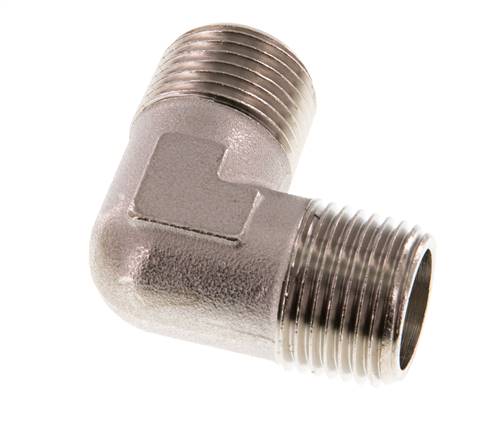 R 1/2'' Macho Latón Niquelado Codo de 90 grados 16 Bar