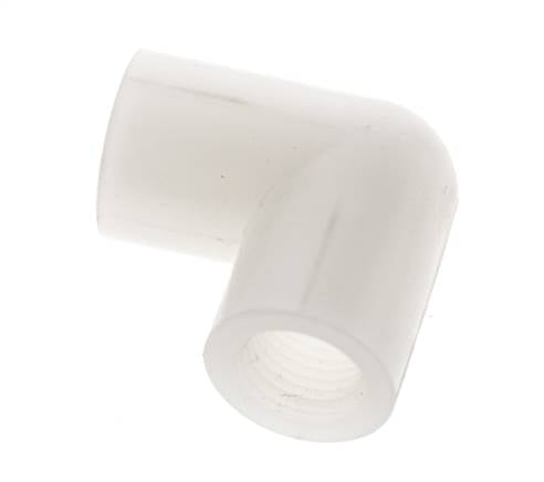 Racor acodado 90deg G1/4'' Hembra PVDF 10bar (140.5psi) FDA
