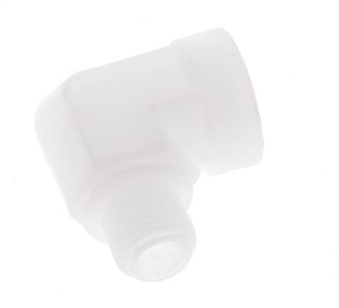 Racor acodado 90deg G1/8'' Macho x Hembra Polipropileno (pp) 10bar (140.5psi) FDA