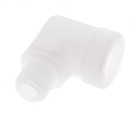 Racor acodado 90deg G1/8'' Macho x Hembra Polipropileno (pp) 10bar (140.5psi) FDA