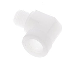 Racor acodado 90deg G1/8'' Macho x Hembra Polipropileno (pp) 10bar (140.5psi) FDA