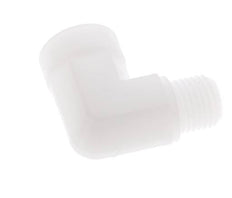 Racor acodado 90deg G1/4'' Macho x Hembra Polipropileno (pp) 10bar (140.5psi) FDA