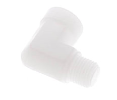 Racor acodado 90deg G1/4'' Macho x Hembra Polipropileno (pp) 10bar (140.5psi) FDA