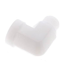 Racor acodado 90deg G3/8'' Macho x Hembra Polipropileno (pp) 10bar (140.5psi) FDA
