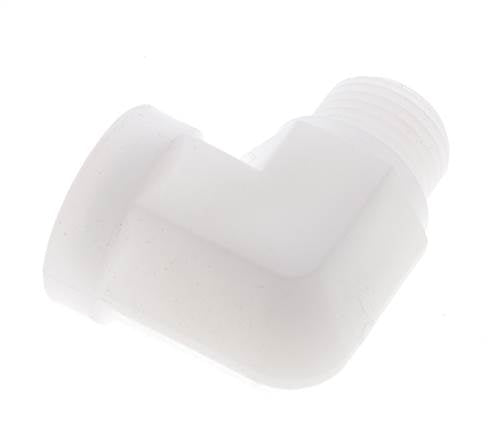 Racor acodado 90deg G1/2'' Macho x Hembra Polipropileno (pp) 10bar (140.5psi) FDA