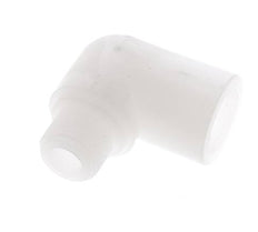 Racor acodado 90deg G3/8'' Macho x Hembra PVDF 10bar (140.5psi) FDA