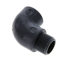 Racor acodado 90deg G3/4'' Macho x Hembra Polipropileno (pp) 10bar (140.5psi) FDA