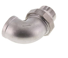 Conector de unión en ángulo de 90 grados 2'' macho R x hembra Rp Acero inoxidable Junta plana PTFE 16bar (224.8psi)