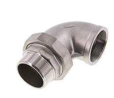 Conector de unión en ángulo de 90 grados 2'' macho R x hembra Rp Acero inoxidable Junta plana PTFE 16bar (224.8psi)