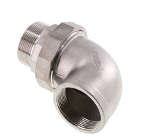 Conector de unión en ángulo de 90 grados 2'' macho R x hembra Rp Acero inoxidable Junta plana PTFE 16bar (224.8psi)