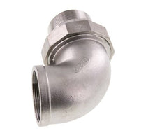 Conector de unión en ángulo de 90 grados 2'' macho R x hembra Rp Acero inoxidable Junta plana PTFE 16bar (224.8psi)