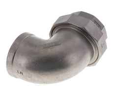 Racor de unión acodado de 90 grados Rp2'' hembra Acero inoxidable Junta plana PTFE 16bar (224.8psi)