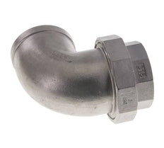 Racor de unión acodado de 90 grados Rp2'' hembra Acero inoxidable Junta plana PTFE 16bar (224.8psi)