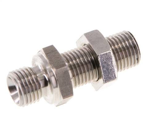 G 1/4'' Pasamuros Acero Inoxidable Doble Racor 350 Bar - Hidráulico