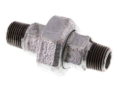 R 1/2'' Hierro fundido zincado Espiga doble de 3 piezas con cierre cónico 25 Bar