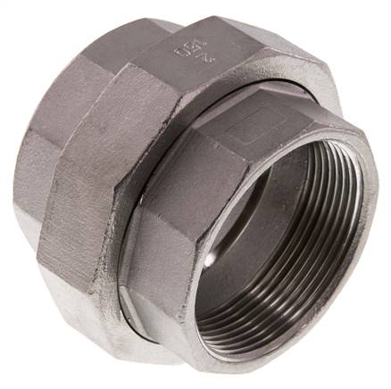 Rp 2'' acero inoxidable espiga doble 3 piezas con cierre cónico 16 Bar