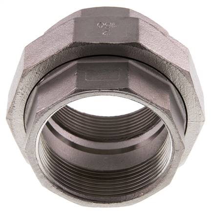 Rp 2'' acero inoxidable espiga doble 3 piezas con cierre cónico 16 Bar