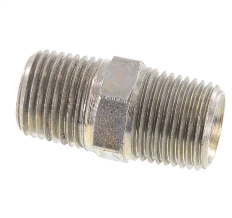 1/2'' NPT Zincado Acero Espiga Doble 210 Bar - Hidráulico