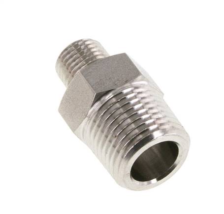 1/4'' NPT x 1/2'' NPT Acero inoxidable Racor doble 210 Bar - Hidráulico