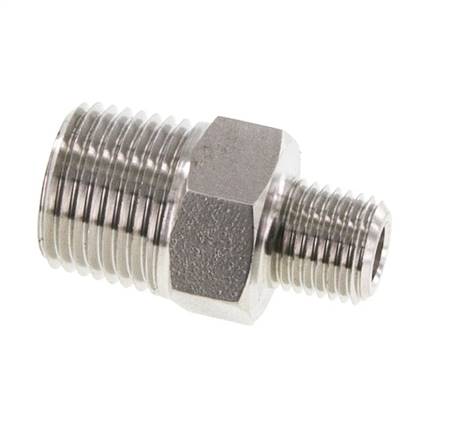 1/4'' NPT x 1/2'' NPT Acero inoxidable Racor doble 210 Bar - Hidráulico
