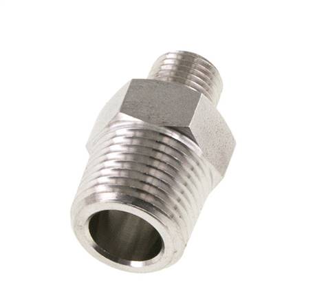 1/4'' NPT x 1/2'' NPT Acero inoxidable Racor doble 210 Bar - Hidráulico