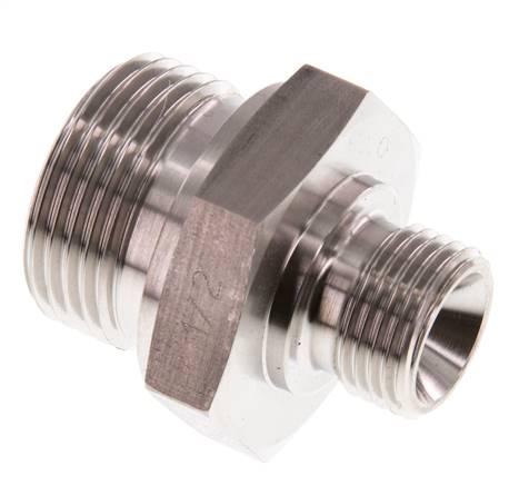 G 1'' x G 1/2'' Barra de acero inoxidable de doble espiga 345 - Hidráulica
