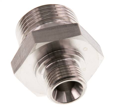 G 1'' x G 1/2'' Barra de acero inoxidable de doble espiga 345 - Hidráulica