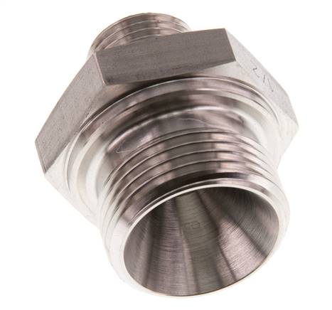 G 1'' x G 1/2'' Barra de acero inoxidable de doble espiga 345 - Hidráulica