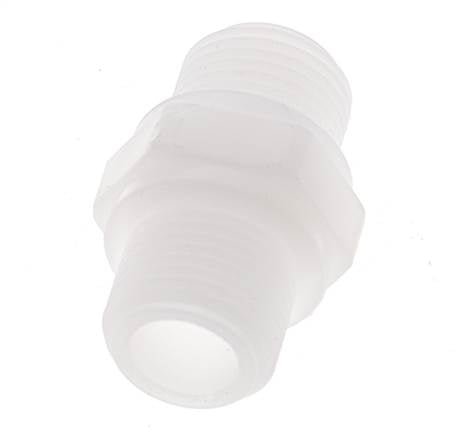 Espiga doble G3/8'' Polipropileno (pp) 10bar (140.5psi) FDA 22mm Hex.