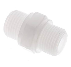 Espiga doble G1/2'' Polipropileno (pp) 10bar (140.5psi) FDA 27mm Hex.
