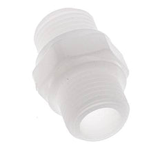 Espiga doble G1/2'' Polipropileno (pp) 10bar (140.5psi) FDA 27mm Hex.