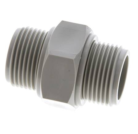 Espiga doble G1'' Polipropileno (pp) 10bar (140.5psi) FDA 43mm Hex.