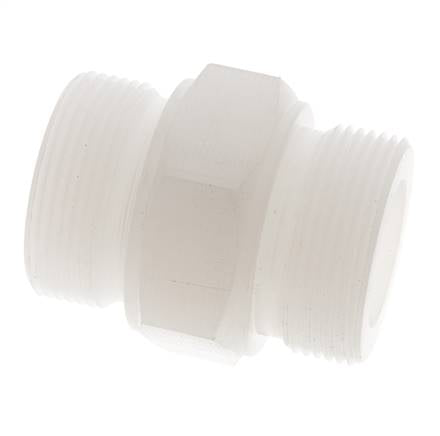 Espiga doble G1 1/2'' PVDF 10bar (140,5psi) FDA 55mm Hex.