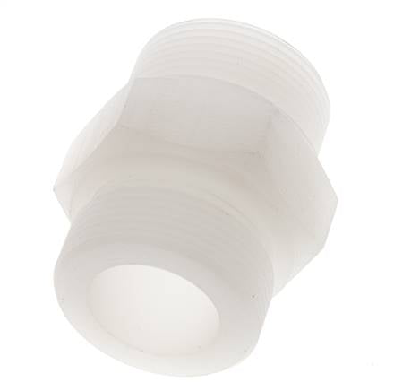 Espiga doble G1 1/2'' PVDF 10bar (140,5psi) FDA 55mm Hex.