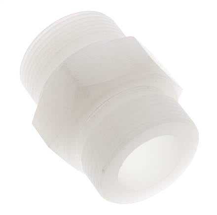 Espiga doble G1 1/2'' PVDF 10bar (140,5psi) FDA 55mm Hex.