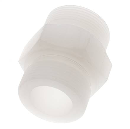 Espiga doble G1 1/2'' PVDF 10bar (140,5psi) FDA 55mm Hex.