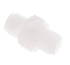 Espiga doble G1/8'' PVDF 10bar (140,5psi) FDA 14mm Hex.