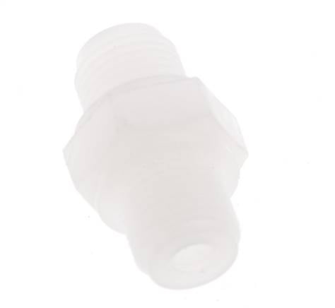 Espiga doble G1/8'' PVDF 10bar (140,5psi) FDA 14mm Hex.
