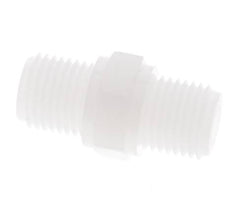 Espiga doble G1/4'' PVDF 10bar (140,5psi) FDA 17mm Hex.