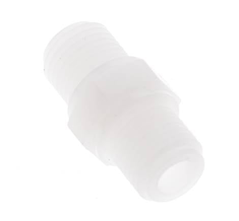 Espiga doble G1/4'' PVDF 10bar (140,5psi) FDA 17mm Hex.