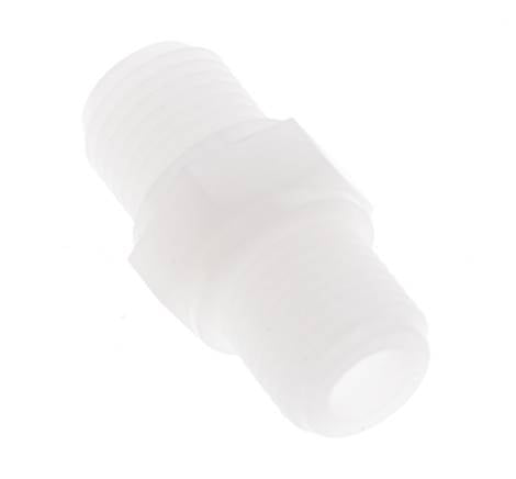 Espiga doble G1/4'' PVDF 10bar (140,5psi) FDA 17mm Hex.