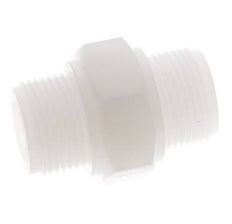 Espiga doble G3/4'' PVDF 10bar (140.5psi) FDA 36mm Hex.