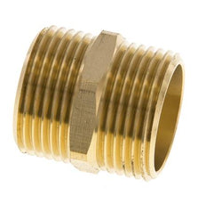 Espiga doble G1'' latón junta plana 16bar (224.8psi) 33mm hexagonal